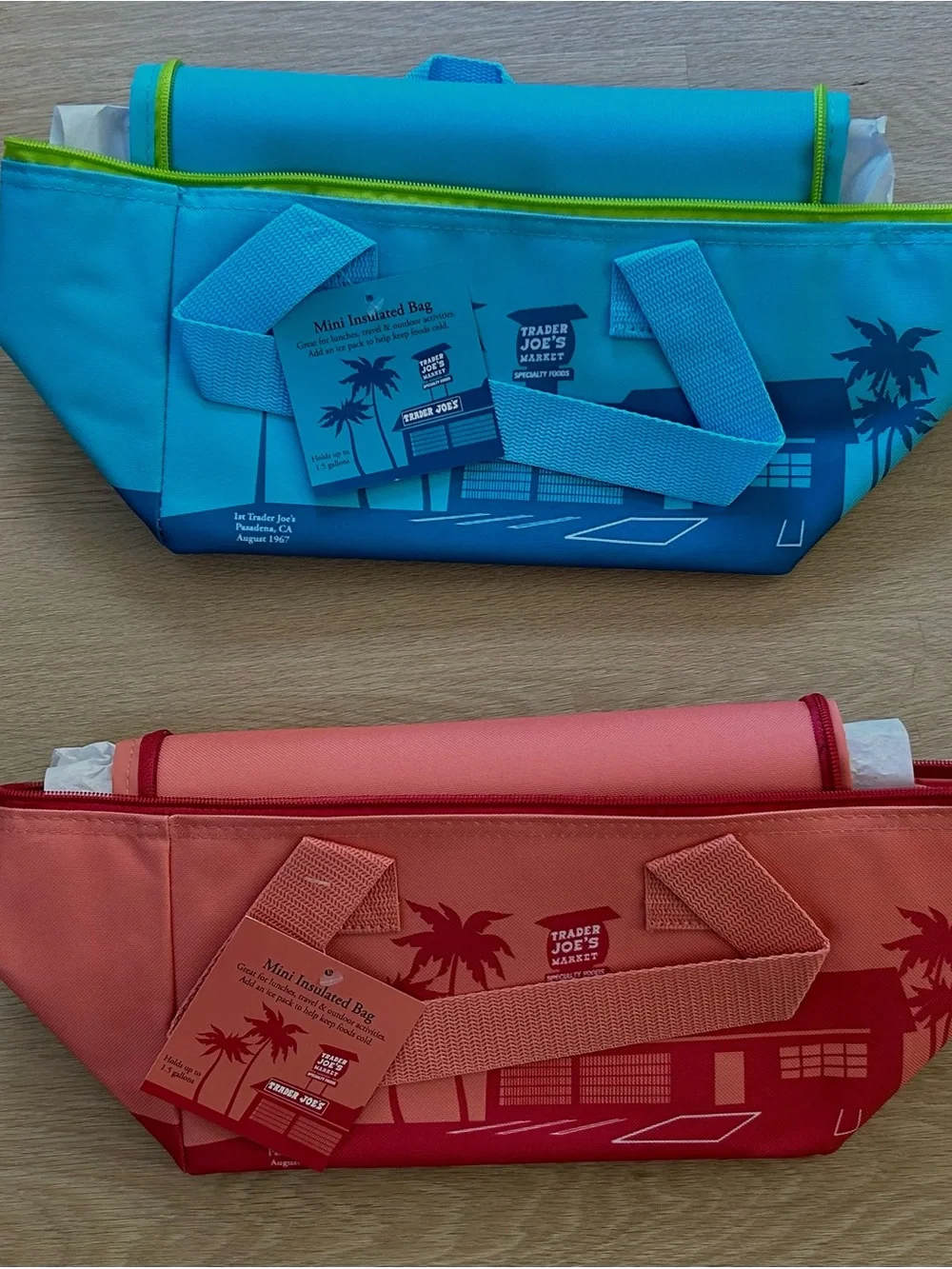 Trader Joe’s Mini Insulated lunch Bag Duo Set – Blue & Pink